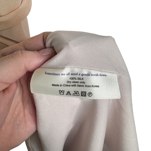 MM Lafleur The Jessica Dress Brushstroke Size XL 100% Silk Peach Salmon Career - Picture 7 of 15